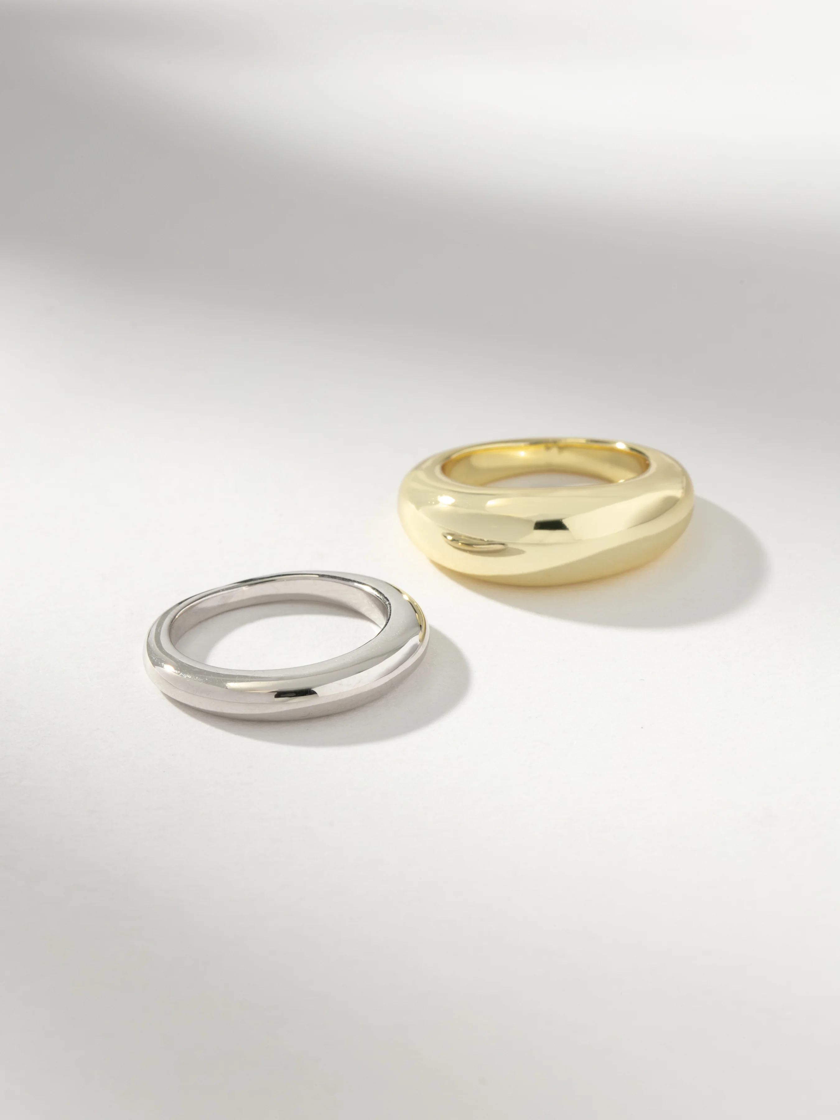 Mixed Metal Dome Ring Stack (Set of 2) - Image 3