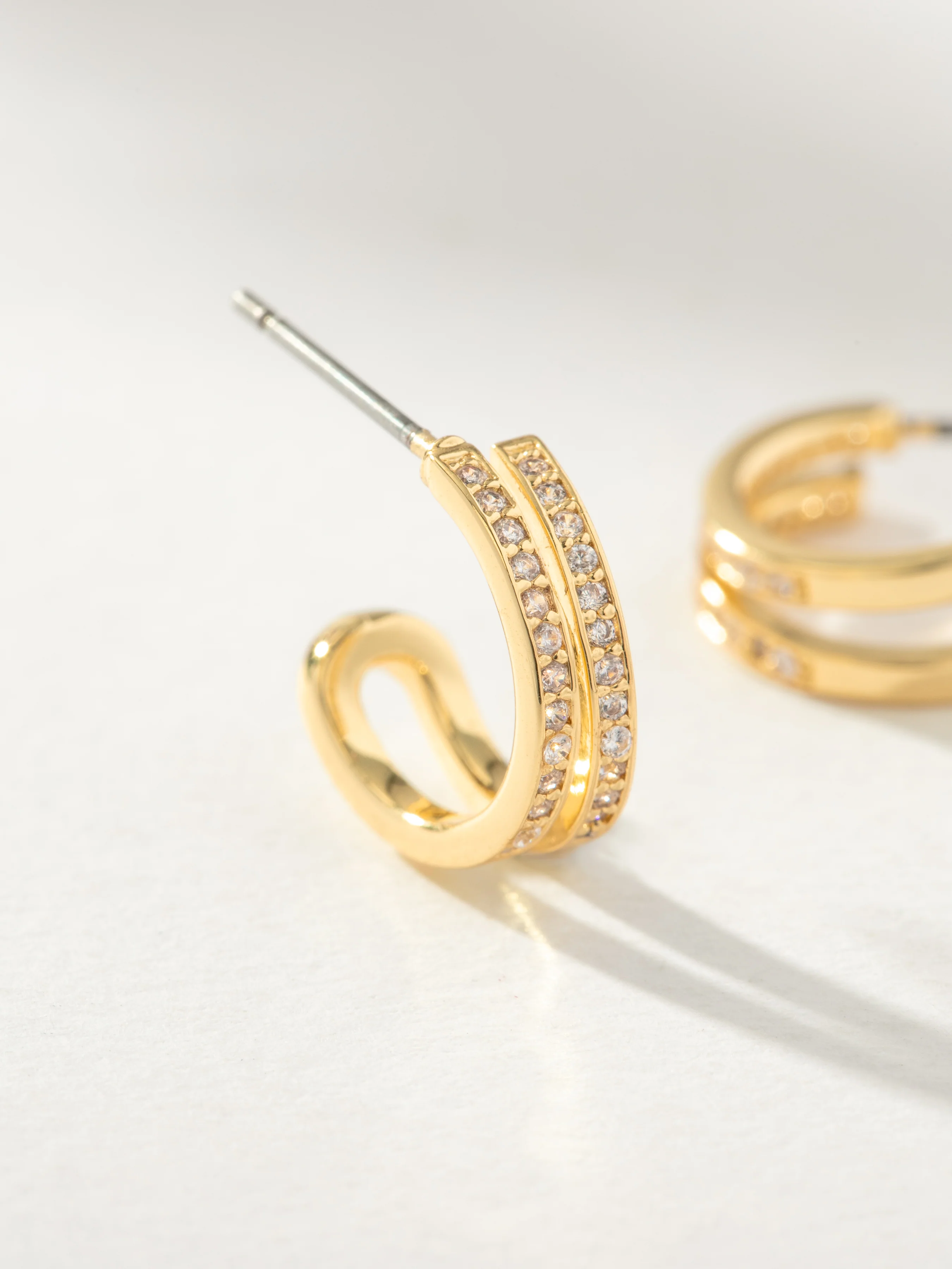 Whim Pavé Double Hoop Earrings - Image 4
